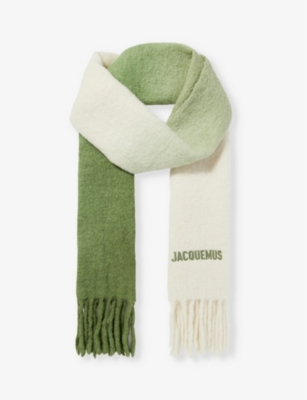 Jacquemus Off-white & Green Le Chouchou 'l'echarpe Moisson' Scarf In Multi-khaki