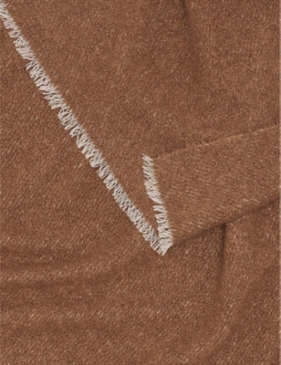 Alonpi Cream Region Fringed-edge Cashmere And Silk-blend Throw 210cm X 155cm In Cream