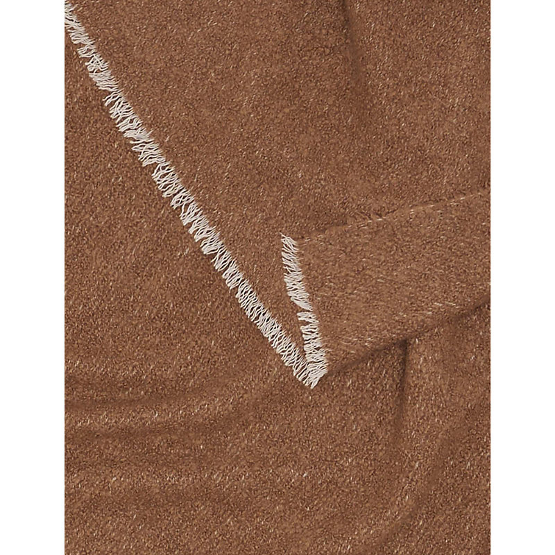 Shop Alonpi Cream Region Fringed-edge Cashmere And Silk-blend Throw 210cm X 155cm