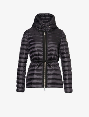 Moncler Womens Black Raie Quilted Hooded Shell-down Jacket