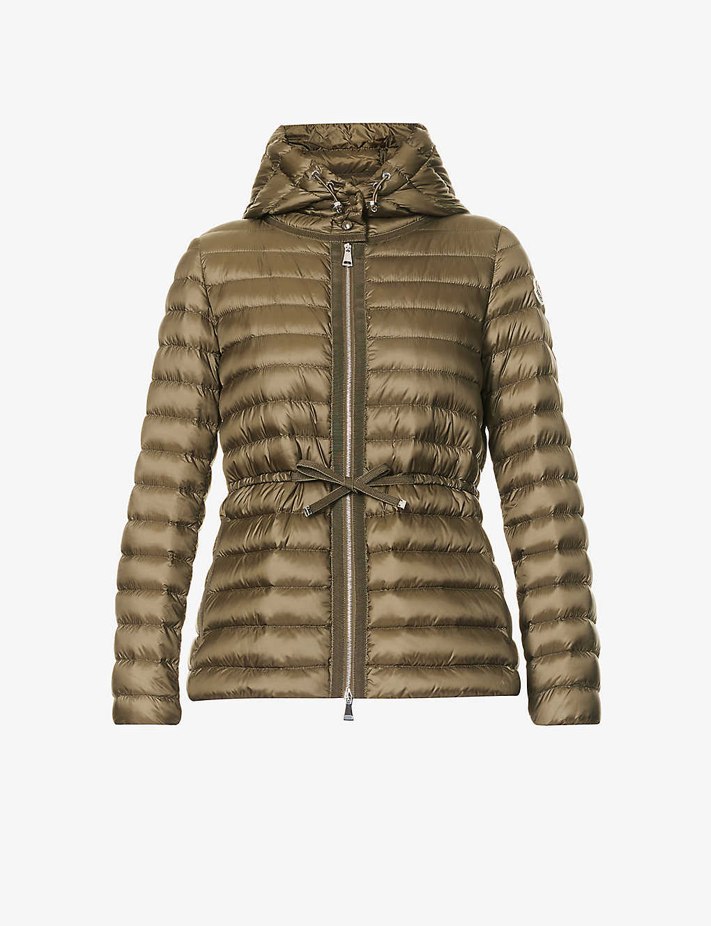 Moncler Womens Green Raie Quilted Hooded Shell-down Jacket