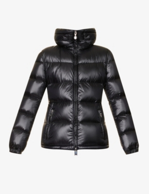 Moncler Douro Funnel-neck Shell-down Jacket In Black