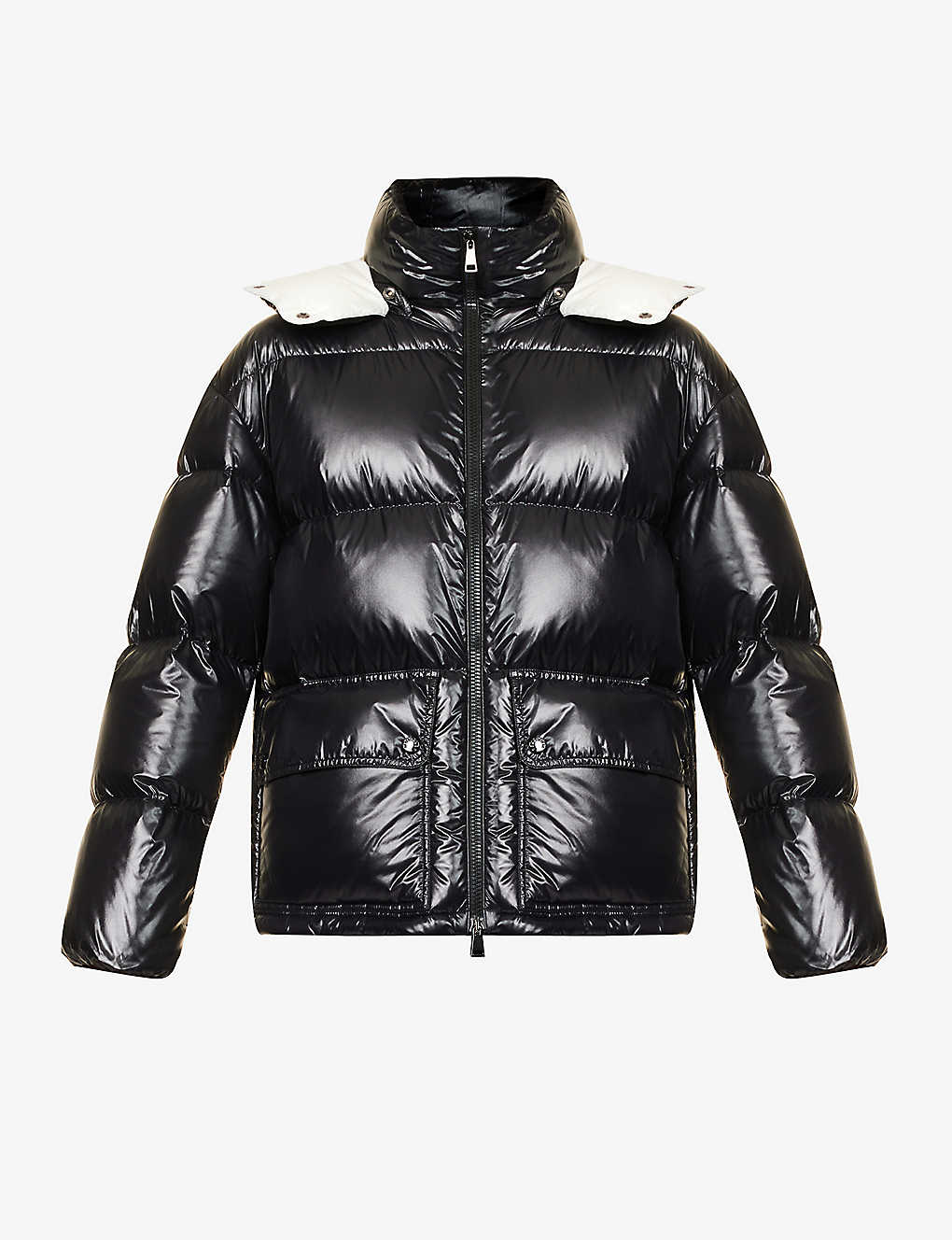 Shop Moncler Abbaye Funnel-neck Quilted Shell-down Coat In Black