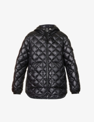 Moncler Diamond-quilted Down Hooded Jacket - Black