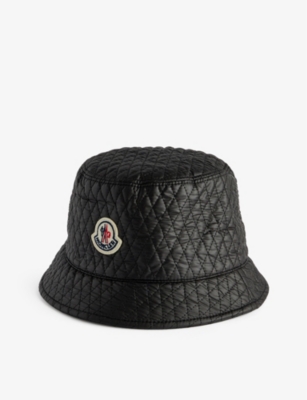 Moncler Women's Black Brand-appliqué Shell Bucket Hat