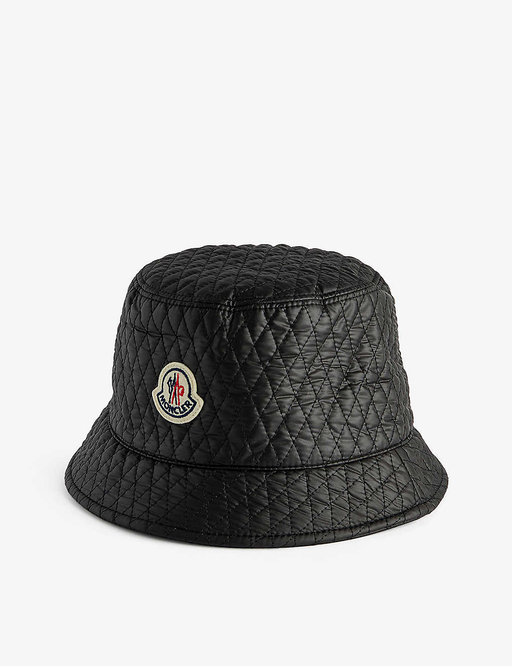 Moncler Womens Black Brand-appliqué Shell Bucket Hat