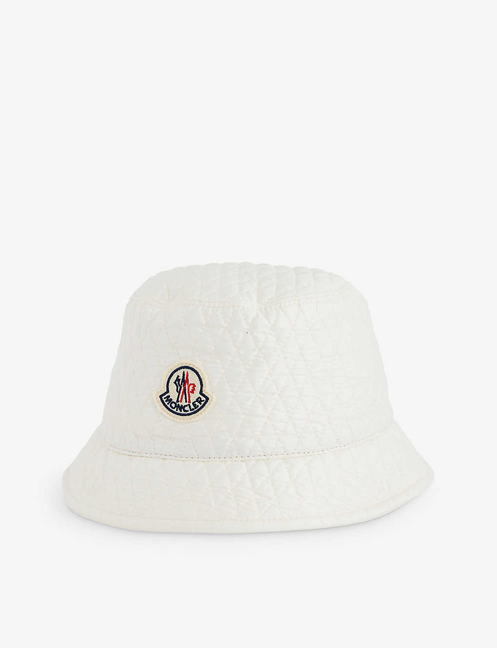 Moncler Womens White Brand-appliqué Shell Bucket Hat