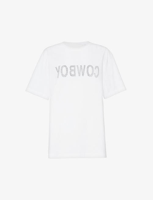 HELMUT LANG: Cowboy logo-print cotton T-shirt
