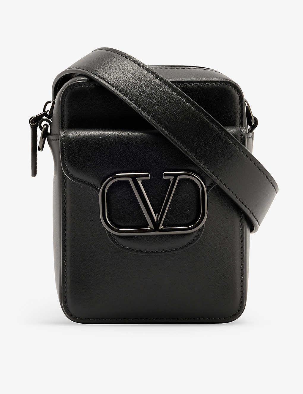 Valentino Garavani Mens Nero Loco Leather Cross-body Bag