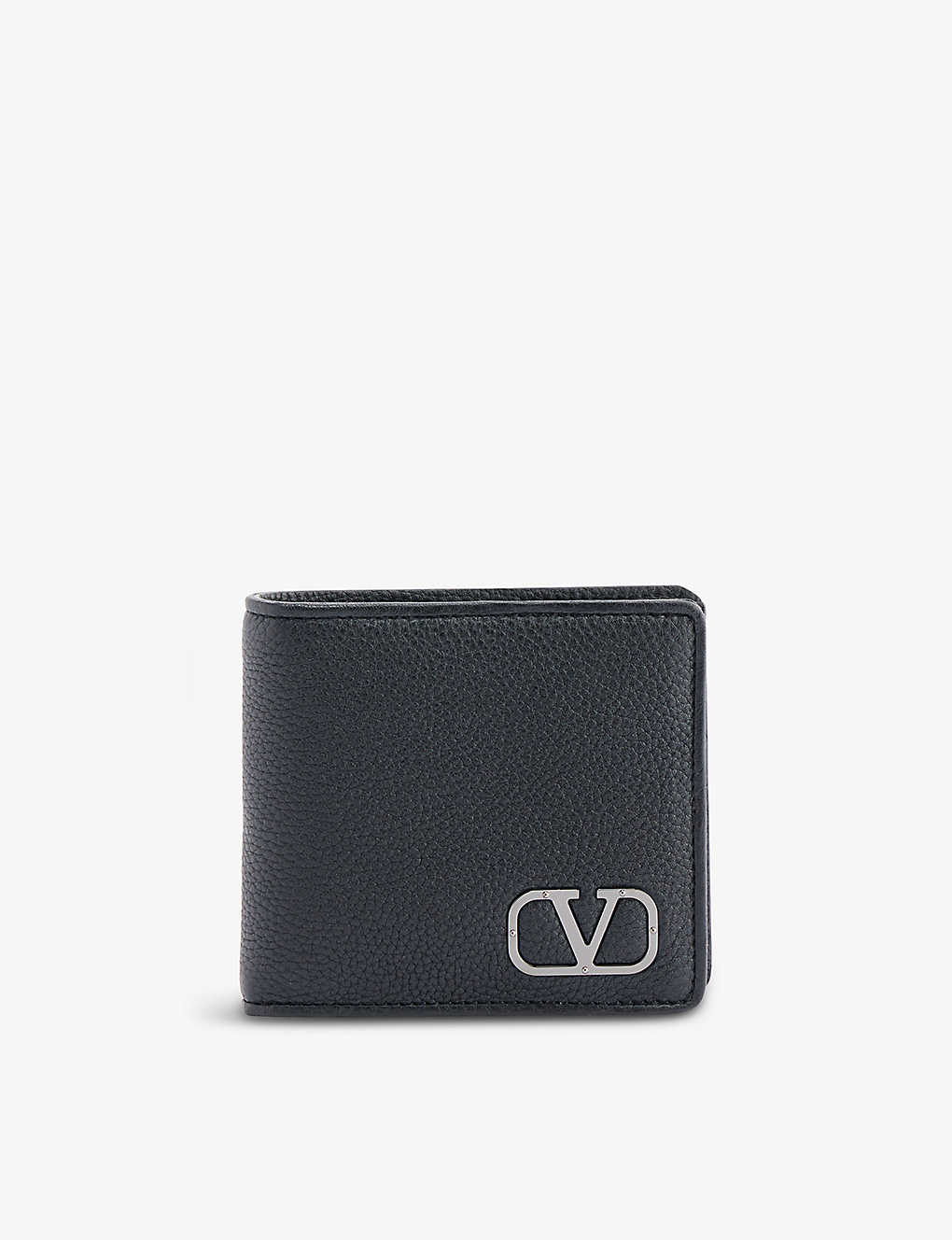 Valentino Garavani Mens Nero Brand-plaque Leather Wallet