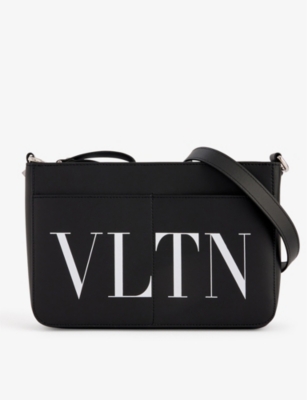 Valentino Men's VLTN Small Cross Body Bag in Nero/Bianco Valentino