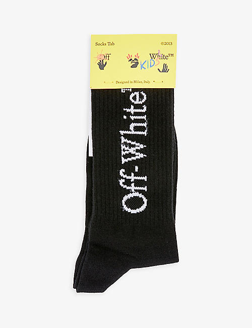 OFF-WHITE C/O VIRGIL ABLOH: Arrow logo-print stretch-cotton blend socks 2-6 years