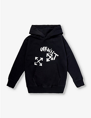 OFF-WHITE C/O VIRGIL ABLOH: Paint logo-print cotton-jersey hoody 4-12 years