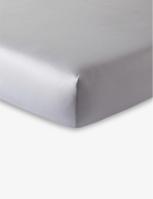 Shop Yves Delorme Platine Triomphe Double Organic-cotton Fitted Sheet 135cm X 190cm