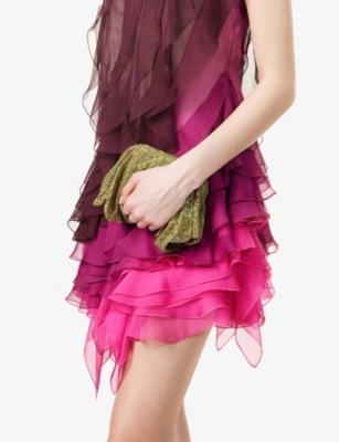 BENEDETTA BRUZZICHES: Venus La Grande mesh clutch bag
