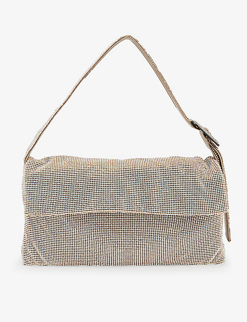BENEDETTA BRUZZICHES: Vitty La Grande crystal-embellished mesh shoulder bag