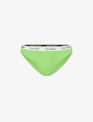 Calvin Klein Carousel Cotton 3-pack Thong Underwear Qd3587 In