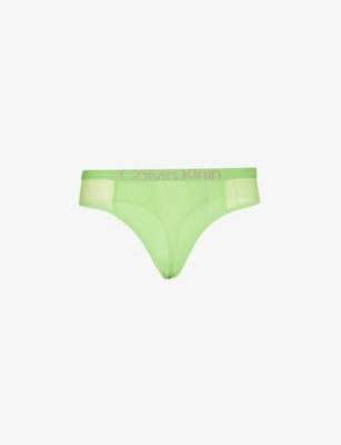 Calvin Klein Future Shift Plunge-neck Stretch-woven Bra in Green