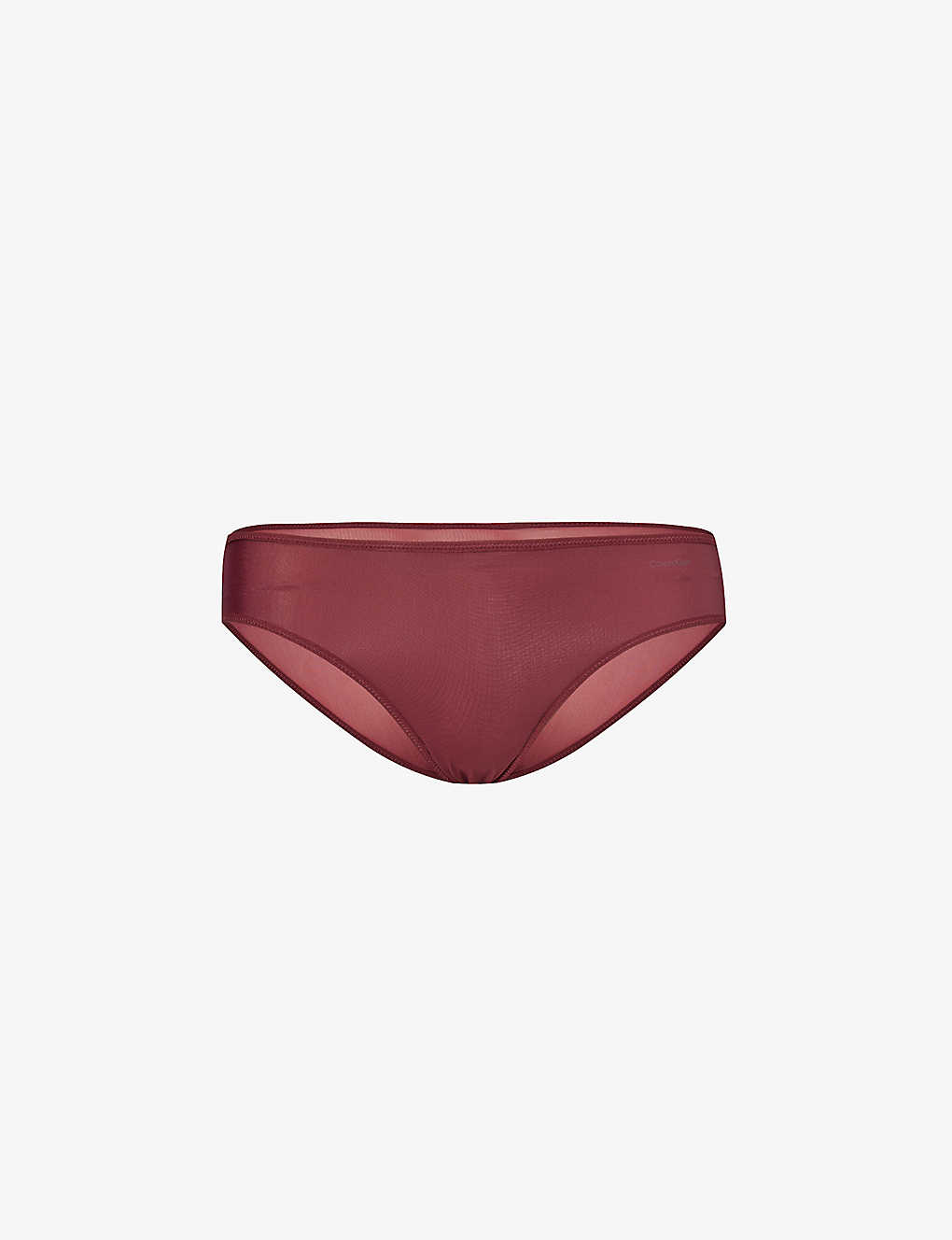 Calvin Klein Womens Tawny Port Marquisette Sheer Stretch-recycled Nylon Briefs