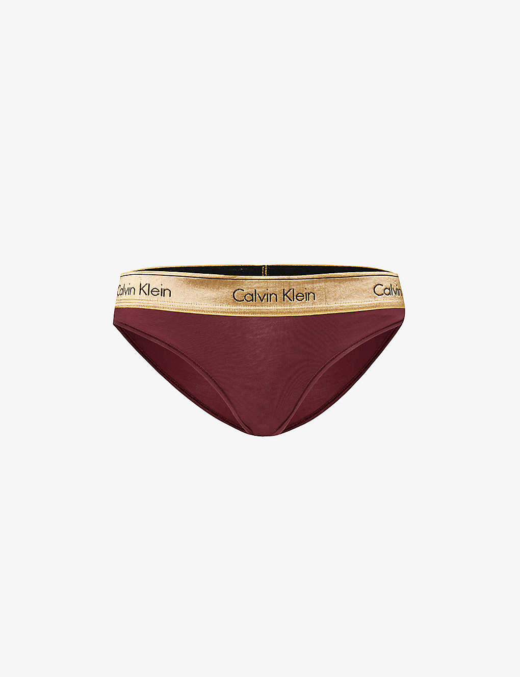 Calvin Klein Modern Branded-waist Cotton-blend Briefs In Purple