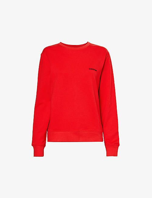 CALVIN KLEIN: Modern brand-embroidered stretch-cotton and recycled-polyester-blend sweatshirt