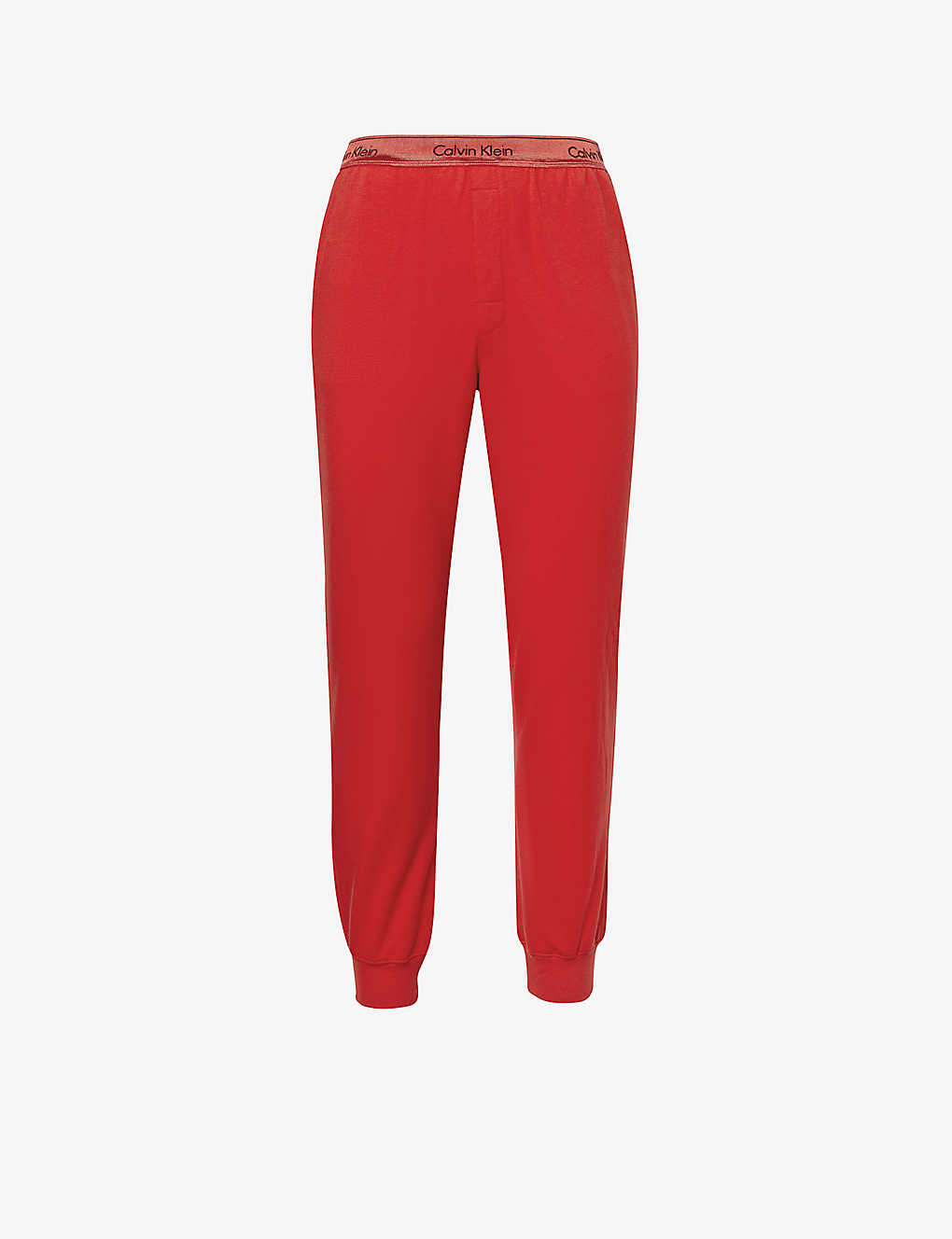 Calvin Klein Womens Rouge Modern Branded-waistband Stretch Cotton-blend Pyjama Bottoms