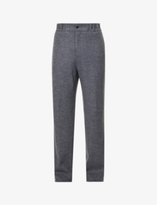 Lanvin Gray Elasticated Trousers In Dark Grey Melange