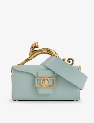 Lanvin Ice Blue Pencil Cat Nano Leather Top-handle Bag