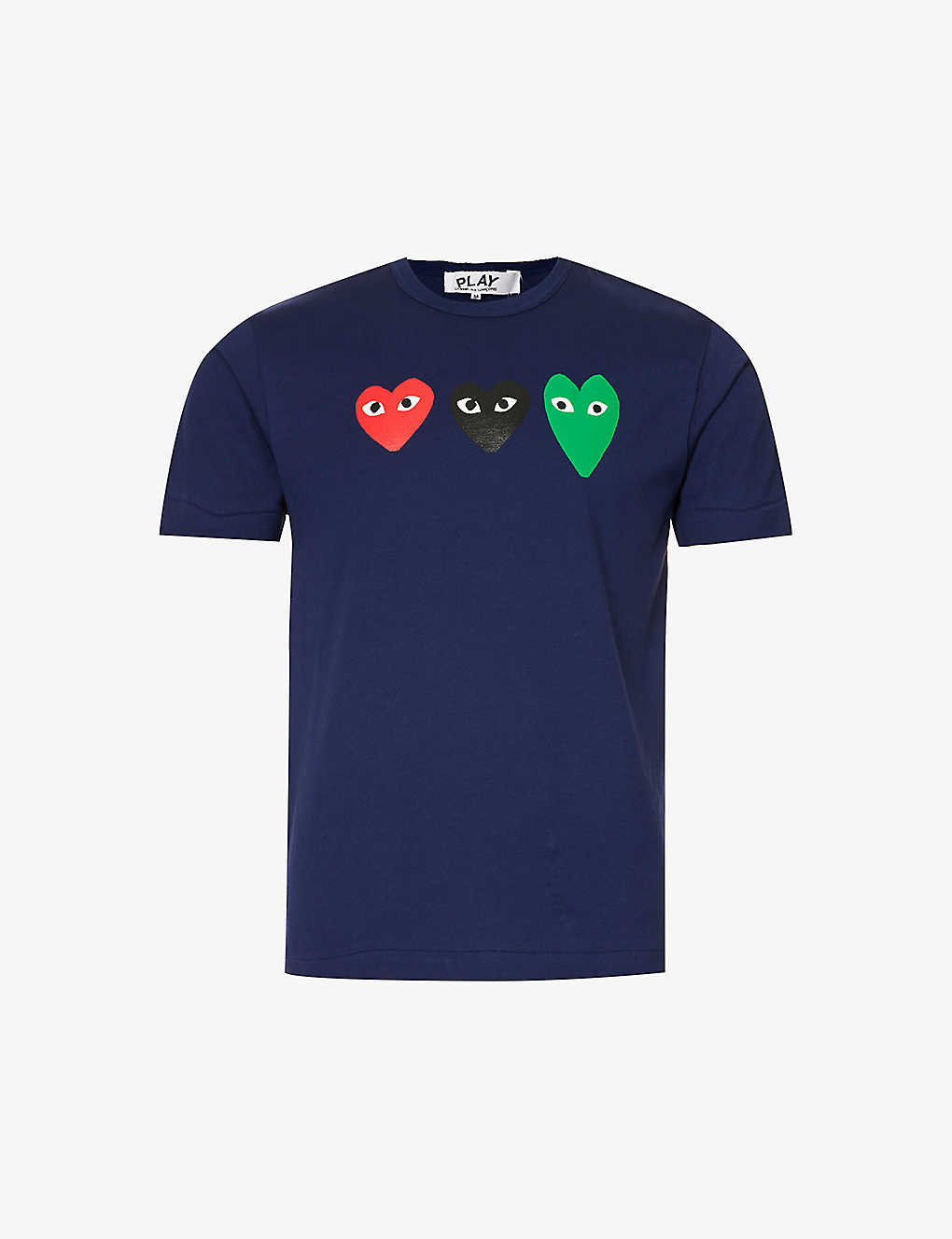 Comme Des Garçons Play Comme Des Garcons Play Mens Black Heart-print Crewneck Cotton-jersey T-shirt