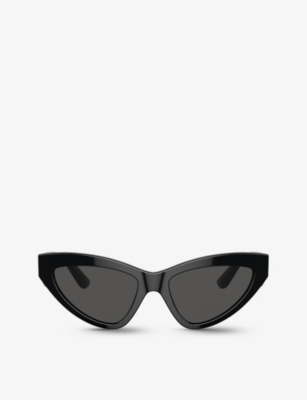 Shop Dolce & Gabbana Women's Black Dg4439 Cat Eye-frame Acetate Sunglasses