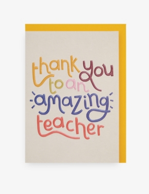 RASPBERRY BLOSSOM: 'Thank You to an Amazing Teacher' greetings card 18cm x 13cm