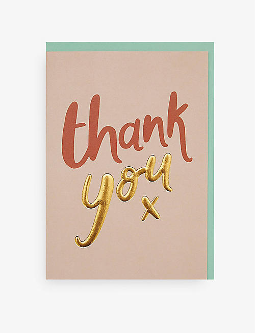 RASPBERRY BLOSSOM: 'Thank you x' greetings card 16cm x 11cm