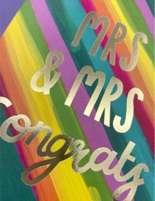 RASPBERRY BLOSSOM: 'Mrs & Mrs Congrats' wedding card 16cm x 11cm