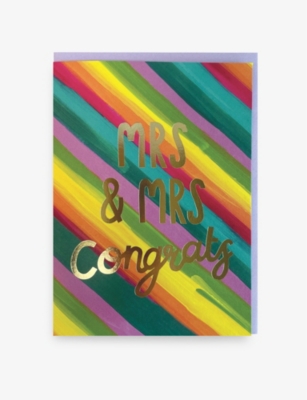 RASPBERRY BLOSSOM: 'Mrs & Mrs Congrats' wedding card 16cm x 11cm