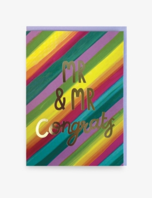 RASPBERRY BLOSSOM: 'Mr & Mr Congrats' wedding card 16cm x 11cm