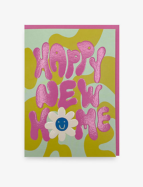 RASPBERRY BLOSSOM: 'Happy New Home' greetings card 18cm x 13cm