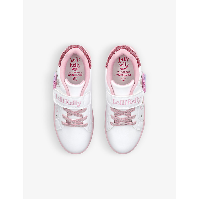 Shop Lelli Kelly Girls White/oth Kids Mille Stelle Ballerina-embellished Leather Low-top Trainers 3-8 Yea