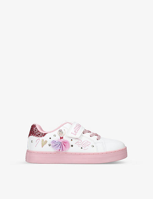 LELLI KELLY: Mille Stelle ballerina-embellished leather low-top trainers 3-8 years