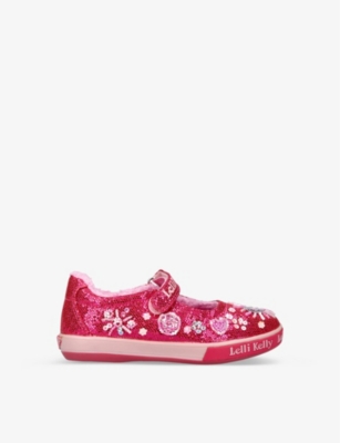 Lelli Kelly Girls Fuchsia Kids Dafne Dolly Bead And Sequin-embellished Woven Low-top Trainers 2-7 Ye In Pink