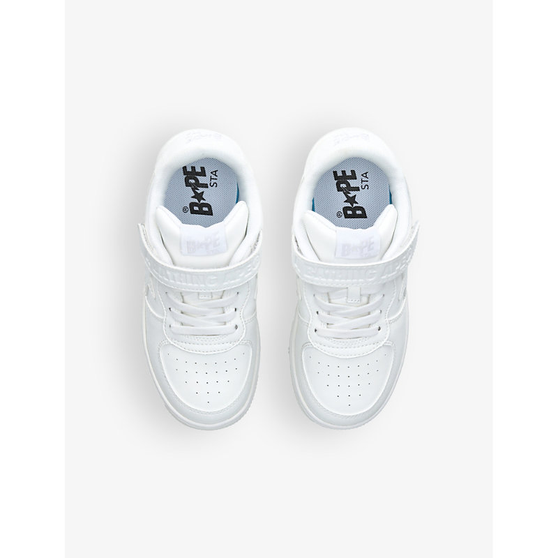 Shop A Bathing Ape Bape Sta #1 Leather Low-top Trainers In White