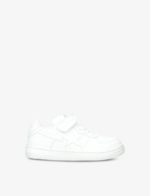 A Bathing Ape Kids' Bape Sta #1 Leather Low-top Trainers In White