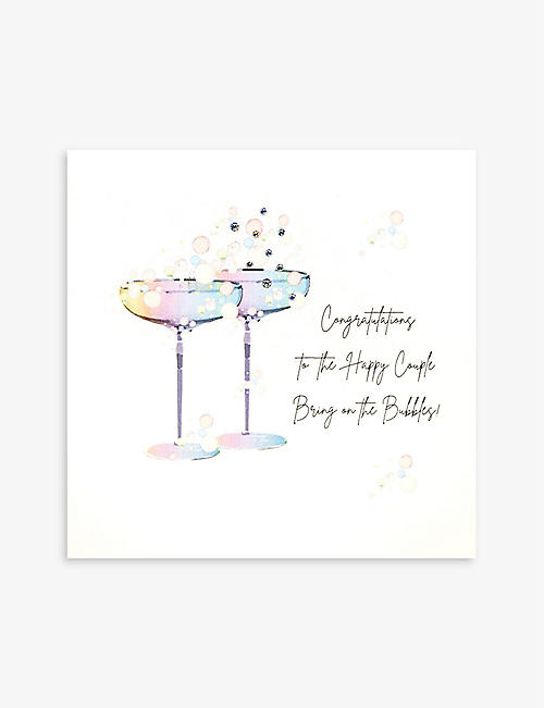 FIVE DOLLAR SHAKE: Congratulations To The Happy Couple graphic-print greetings card 16cm x 16cm