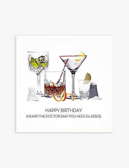 FIVE DOLLAR SHAKE: Doctor Say You Need Glasses graphic-print greetings card 16cm