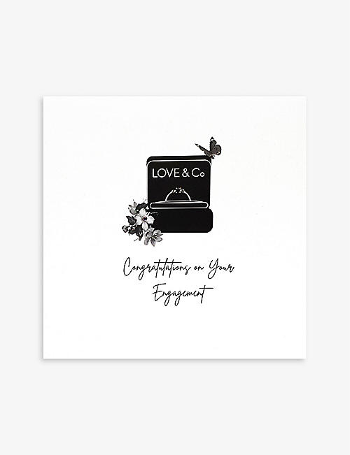 FIVE DOLLAR SHAKE: Congrats On Engagement graphic-print greetings card 16cm x 16cm