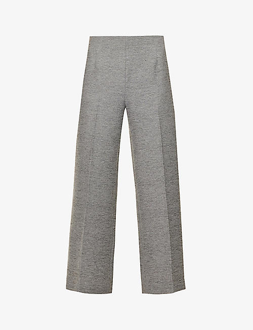 TOTEME: Jersey wide-leg mid-rise wool and recycled polyamide-blend trousers
