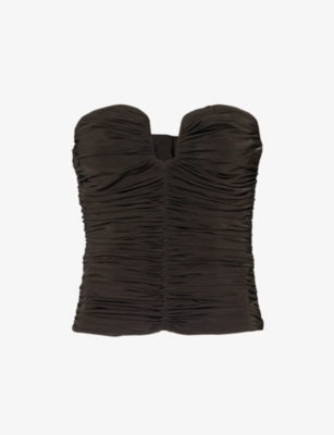 MAGDA BUTRYM: Ruched strapless stretch-woven top