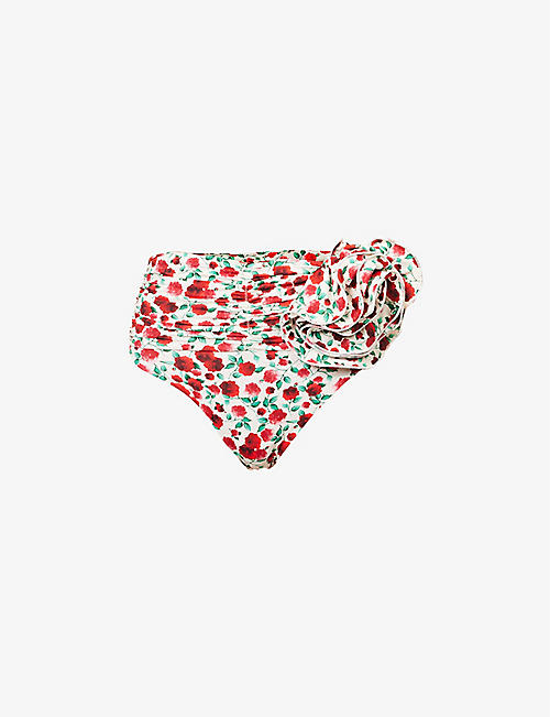 MAGDA BUTRYM: Floral-pattern high-rise bikini bottoms