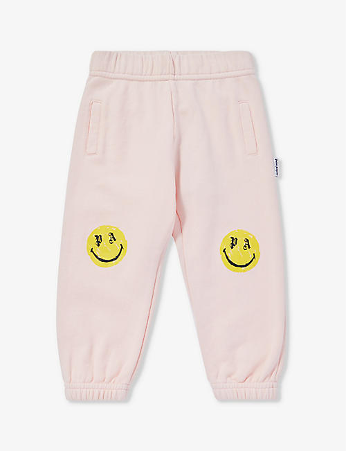PALM ANGELS: Smiley cotton-jersey jogging bottoms