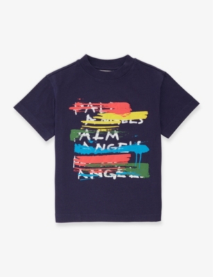 Palm Angels Kids green Cotton Logo T-shirt (4-12 Years)