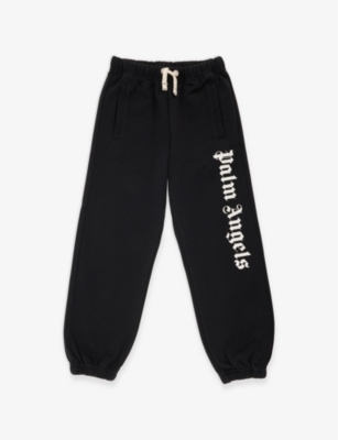 PALM ANGELS: Logo text-print cotton-jersey jogging bottoms 4-12 years